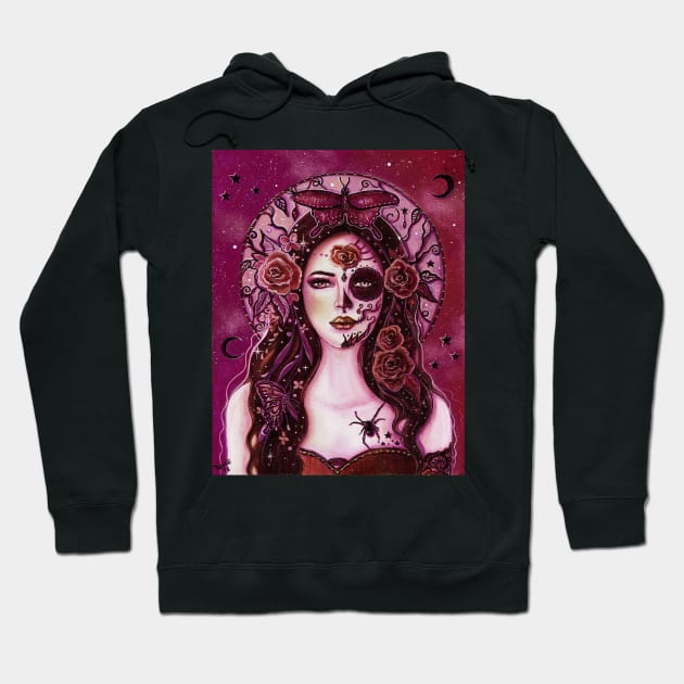 Day of the dead red version by Renee Lavoie Hoodie by ReneeLLavoie